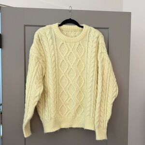 Daily Drills Lemonade Oversized Chunky Cable Knit Sweater